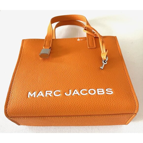 New Marc Jacobs Mini Grind Leather Tote Tangerine - Picture 5 of 5